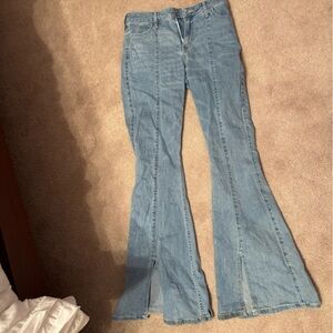 Hollister Light Blue High Rise Flare Jeans